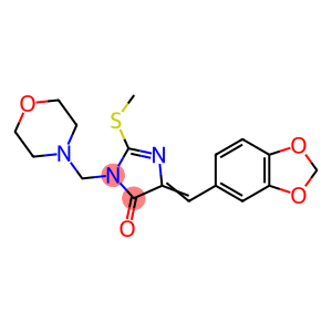 (4E)-4-[(2H-1,3-benzodioxol-5-yl)methylidene]-2-(methylsulfanyl)-1-[(morpholin-4-yl)methyl]-4,5-dihydro-1H-imidazol-5-one