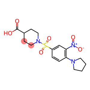 1-[3-nitro-4-(pyrrolidin-1-yl)benzenesulfonyl]piperidine-4-carboxylic acid