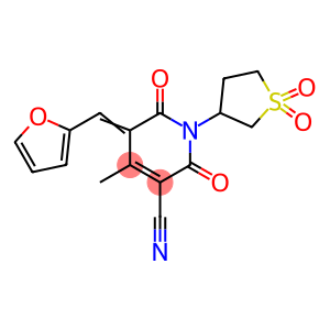 (5E)-1-(1,1-dioxothiolan-3-yl)-5-(furan-2-ylmethylidene)-4-methyl-2,6-dioxopyridine-3-carbonitrile