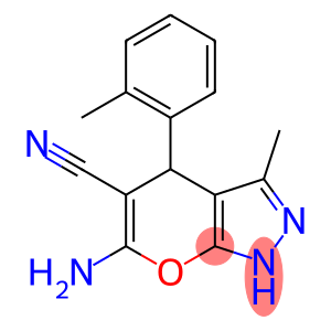 Pyrano[2,3-c]pyrazole-5-carbonitrile, 6-amino-1,4-dihydro-3-methyl-4-(2-methylphenyl)-
