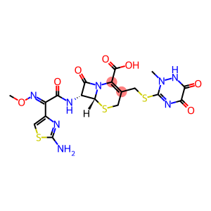 5-Thia-1-azabicyclo[4.2.0]oct-2-ene-2-carboxylicacid,7-[[(2E)-(2-amino-4-thiazolyl)(methoxyimino)acetyl]amino]-8-oxo-3-[[(1,2,5,6-tetrahydro-2-methyl-5,6-dioxo-1,2,4-triazin-3-yl)thio]methyl]-,(6R,7R)- (9CI)