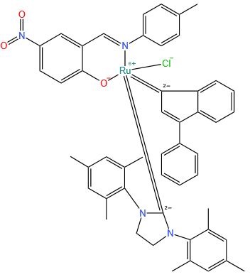 [2-[[(4-甲基苯基)亚胺]甲基]-4-硝基-苯酚][3-苯基-1H吲哚-1-亚基][1,3-二(2,4,6-三甲苯)-4,5-二氢咪唑]钌(II)一氯化物