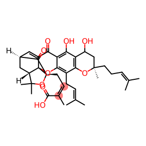 2-Butenoic acid,4-[3a,4,5,7,10,11-hexahydro-8,9-dihydroxy-3,3,11-trimethyl-13-(3-methyl-2-buten-1-yl)-11-(4-methyl-3-penten-1-yl)-7,15-dioxo-1,5-methano-1H,3H,9H-furo[3,4-g]pyrano[3,2-b]xanthen-1-yl]-2-methyl-