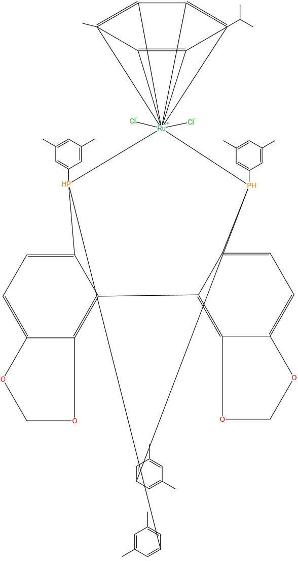 氯[(S)-(–)-5,5′-双[二(3,5-二甲苯基)膦]-4,4′-二-1,3-苯并二噁茂](P-伞花素)氯化钌(II)