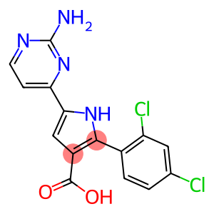 5-(2-aminopyrimidin-4-yl)-2-(2,4-dichlorophenyl)-1H-pyrrole-3-carboxylic acid