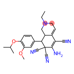 6-amino-2-ethyl-8-(4-isopropoxy-3-methoxyphenyl)-2,3,8,8a-tetrahydro-5,7,7(1H)-isoquinolinetricarbonitrile