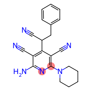 2-AMINO-4-(1-CYANO-2-PHENYLETHYL)-6-PIPERIDIN-1-YLPYRIDINE-3,5-DICARBONITRILE