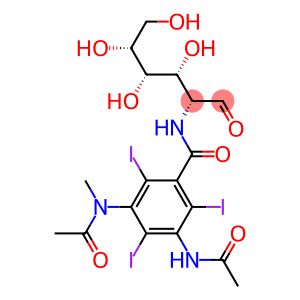 Amipaque, 2-[[3-(Acetylamino)-5-(acetylmethylamino)-2,4,6-triiodobenzoyl]amino]-2-deoxy-D-glucose