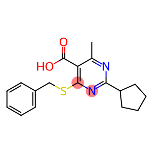 4-(benzylthio)-2-cyclopentyl-6-methylpyrimidine-5-carboxylic acid