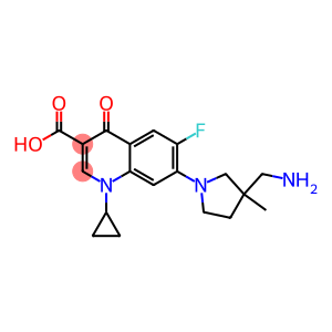 1-Cyclopropyl-6-fluoro-1,4-dihydro-4-oxo-7-(3-aminomethyl-3-methyl-1-pyrrolidinyl)quinoline-3-carboxylic acid