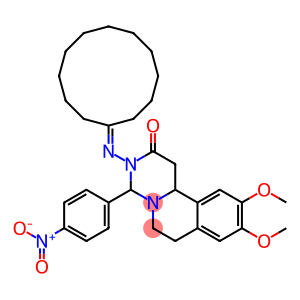3-(Cyclododecan-1-ylideneamino)-4-(4-nitrophenyl)-9,10-dimethoxy-1,3,4,6,7,11b-hexahydro-2H-pyrimido[6,1-a]isoquinolin-2-one
