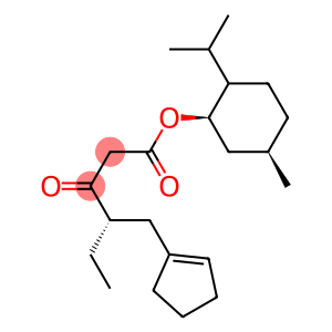 4-(1-Cyclopentenylmethyl)-3-oxohexanoic acid (1R,3R,4S)-p-menth-3-yl ester
