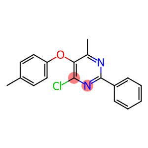 4-CHLORO-6-METHYL-5-(4-METHYLPHENOXY)-2-PHENYLPYRIMIDINE, TECH