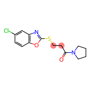 5-chloro-1,3-benzoxazol-2-yl 3-oxo-3-(1-pyrrolidinyl)propyl sulfide