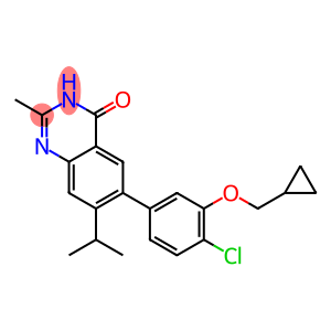 6-(4-CHLORO-3-(CYCLOPROPYLMETHOXY)PHENYL)-7-ISOPROPYL-2-METHYLQUINAZOLIN-4(3H)-ONE