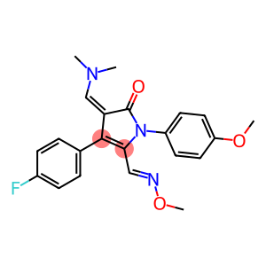 4-[(dimethylamino)methylene]-3-(4-fluorophenyl)-1-(4-methoxyphenyl)-5-oxo-4,5-dihydro-1H-pyrrole-2-carbaldehyde O-methyloxime