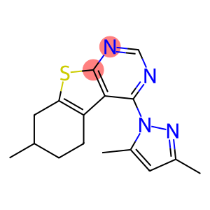4-(3,5-dimethyl-1H-pyrazol-1-yl)-7-methyl-5,6,7,8-tetrahydro[1]benzothieno[2,3-d]pyrimidine