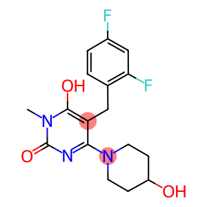 5-(2,4-DIFLUOROBENZYL)-6-HYDROXY-4-(4-HYDROXYPIPERIDIN-1-YL)-1-METHYLPYRIMIDIN-2(1H)-ONE