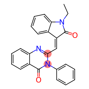 2-[(1-ethyl-2-oxo-1,2-dihydro-3H-indol-3-ylidene)methyl]-3-phenyl-4(3H)-quinazolinone