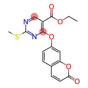 ETHYL 2-(METHYLTHIO)-4-[(2-OXO-2H-CHROMEN-7-YL)OXY]PYRIMIDINE-5-CARBOXYLATE