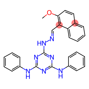 (E)-6-(2-((2-METHOXYNAPHTHALEN-1-YL)METHYLENE)HYDRAZINYL)-N2,N4-DIPHENYL-1,3,5-TRIAZINE-2,4-DIAMINE