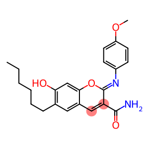 6-hexyl-7-hydroxy-2-[(4-methoxyphenyl)imino]-2H-chromene-3-carboxamide