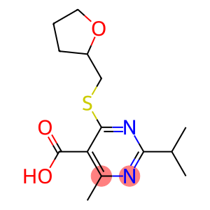 2-isopropyl-4-methyl-6-[(tetrahydrofuran-2-ylmethyl)thio]pyrimidine-5-carboxylic acid