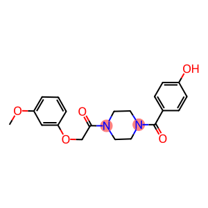 4-((4-[(3-METHOXYPHENOXY)ACETYL]PIPERAZIN-1-YL)CARBONYL)PHENOL