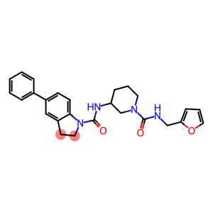 N-(1-([(2-FURYLMETHYL)AMINO]CARBONYL)PIPERIDIN-3-YL)-5-PHENYLINDOLINE-1-CARBOXAMIDE