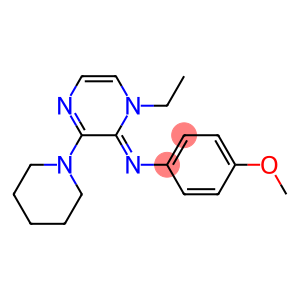 N-(1-ethyl-3-(1-piperidinyl)-2(1H)-pyrazinylidene)-N-(4-methoxyphenyl)amine