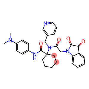 N-(4-(DIMETHYLAMINO)PHENYL)-1-(2-(2,3-DIOXOINDOLIN-1-YL)-N-(PYRIDIN-3-YLMETHYL)ACETAMIDO)CYCLOHEXANECARBOXAMIDE