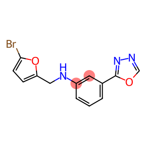 N-[(5-bromofuran-2-yl)methyl]-3-(1,3,4-oxadiazol-2-yl)aniline