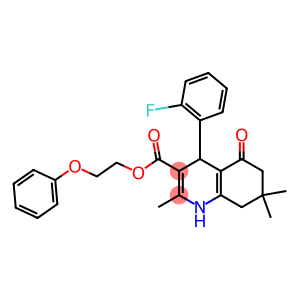 2-phenoxyethyl 4-(2-fluorophenyl)-2,7,7-trimethyl-5-oxo-1,4,5,6,7,8-hexahydro-3-quinolinecarboxylate